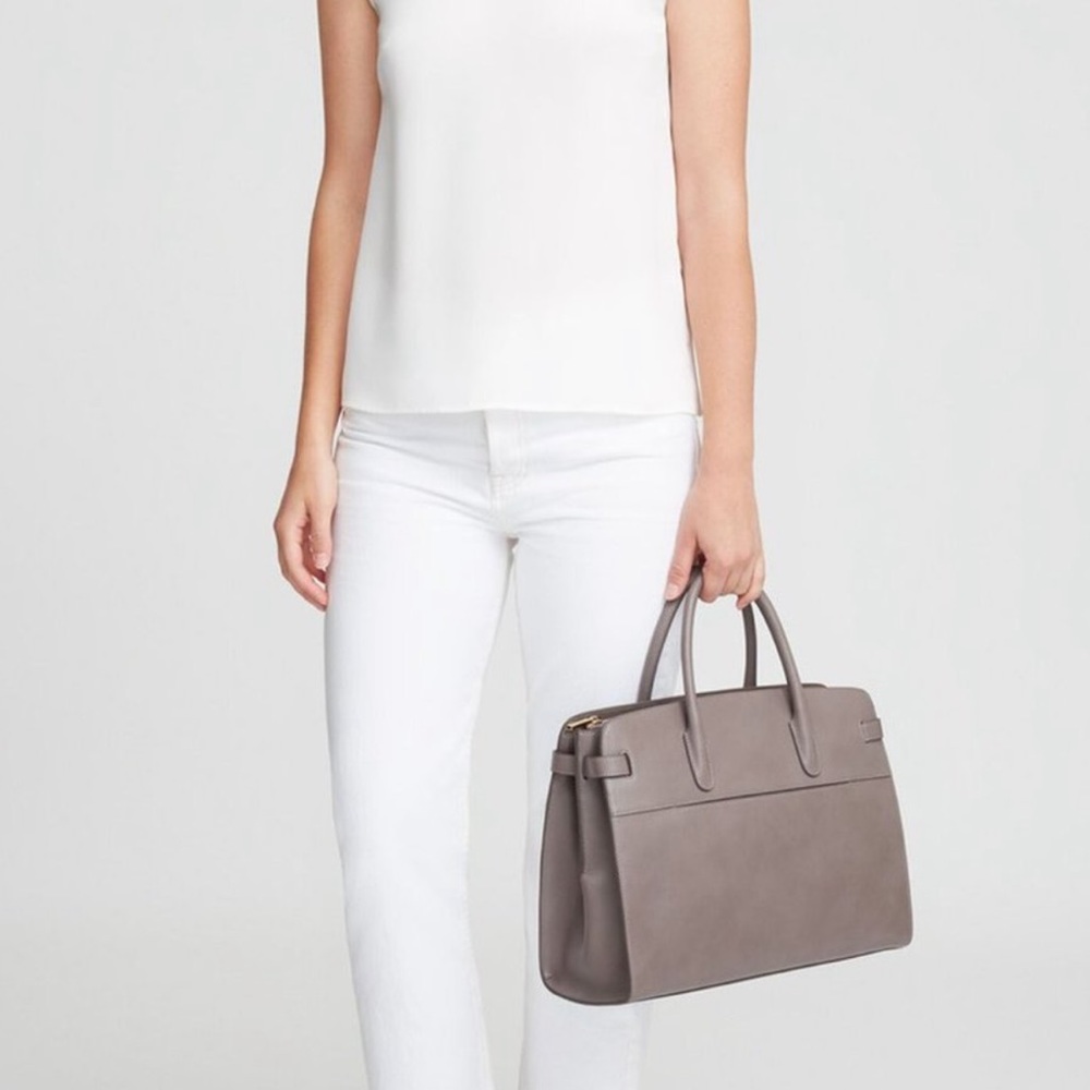 Cuyana Genuine Leather Triple Zipper Work Satchel